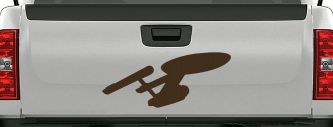 Enterprise Sci Fi Car or Truck Window Vinyl Decal Sticker (Brown)