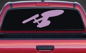 Enterprise Sci Fi Car or Truck Window Vinyl Decal Sticker (Lilac)