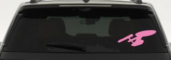 Enterprise Sci Fi Car or Truck Window Decal Sticker (Pink)
