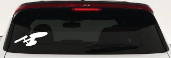 Enterprise Sci Fi Car or Truck Window Vinyl Decal Sticker (White)