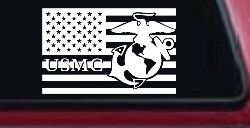 US American Flag USMC Marines Military Car or Truck Window Decal Sticker