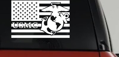 US American Flag USMC Marines Military Car or Truck Window Vinyl Decal Sticker