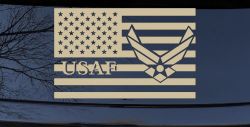 US American Flag Air Force USAF Military Car or Truck Window Decal Sticker (Desert Sand)