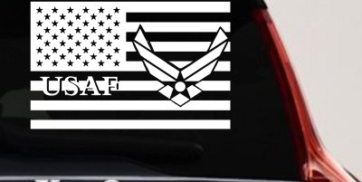 US American Flag Air Force USAF Military Car or Truck Window Vinyl Decal Sticker