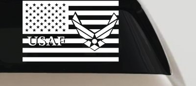 US American Flag Air Force USAF Military Car or Truck Window Vinyl Decal Sticker