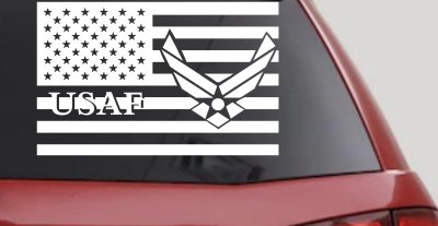 US American Flag Air Force USAF Military Car or Truck Window Vinyl Decal Sticker