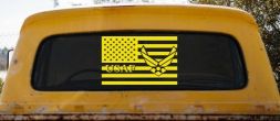 US American Flag Air Force USAF Military Car or Truck Window Decal Sticker (Yellow)