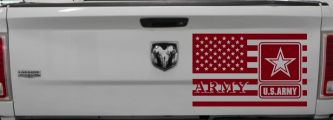 US American Flag Army Military Car or Truck Window Decal Sticker (Burgundy)