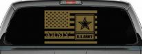 US American Flag Army Military Car or Truck Window Vinyl Decal Sticker (Gold)