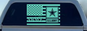 US American Flag Army Military Car or Truck Window Decal Sticker (Mint)