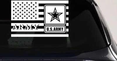 US American Flag Army Military Car or Truck Window Vinyl Decal Sticker