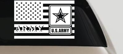 US American Flag Army Military Car or Truck Window Vinyl Decal Sticker
