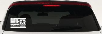 US American Flag Army Military Car or Truck Window Decal Sticker (White)
