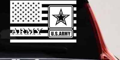 US American Flag Army Military Car or Truck Window Vinyl Decal Sticker