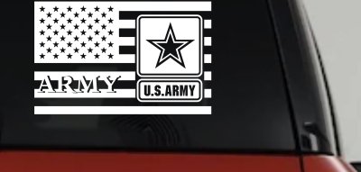 US American Flag Army Military Car or Truck Window Vinyl Decal Sticker