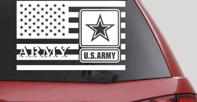 US American Flag Army Military Car or Truck Window Vinyl Decal Sticker