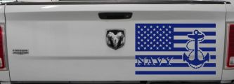 US American Flag US Navy Military Car or Truck Window Decal Sticker (Navy)
