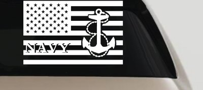 US American Flag US Navy Military Car or Truck Window Vinyl Decal Sticker