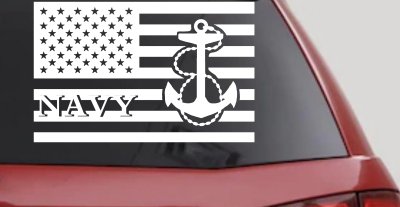 US American Flag US Navy Military Car or Truck Window Vinyl Decal Sticker
