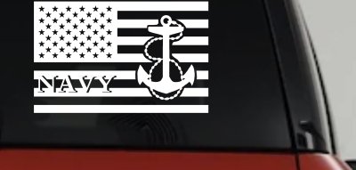 US American Flag US Navy Military Car or Truck Window Vinyl Decal Sticker