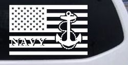 US American Flag US Navy Military Car or Truck Window Decal Sticker