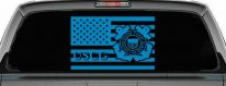 US American Flag Coast Guard Military Car or Truck Window Vinyl Decal Sticker (Blue)
