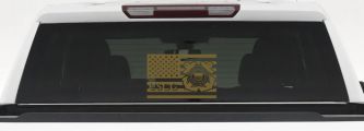 US American Flag Coast Guard Military Car or Truck Window Decal Sticker (Gold)