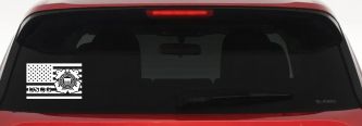 US American Flag Coast Guard Military Car or Truck Window Decal Sticker (White)