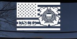 US American Flag Coast Guard Military Car or Truck Window Decal Sticker