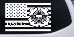 US American Flag Coast Guard Military Car or Truck Window Decal Sticker