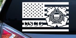 US American Flag Coast Guard Military Car or Truck Window Decal Sticker