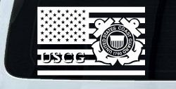 US American Flag Coast Guard Military Car or Truck Window Decal Sticker