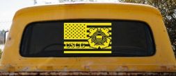 US American Flag Coast Guard Military Car or Truck Window Decal Sticker (Yellow)