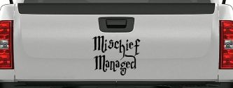 Potter Mischief Managed Sci Fi Car or Truck Window Decal Sticker (Black)