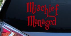 Potter Mischief Managed Sci Fi Car or Truck Window Decal Sticker (Red)