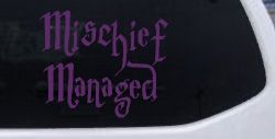 Potter Mischief Managed Sci Fi Car or Truck Window Decal Sticker (Violet)