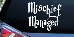 Potter Mischief Managed Sci Fi Car or Truck Window Decal Sticker