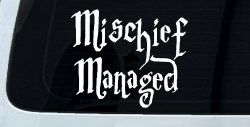 Potter Mischief Managed Sci Fi Car or Truck Window Decal Sticker