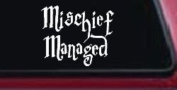 Potter Mischief Managed Sci Fi Car or Truck Window Decal Sticker