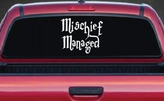 Potter Mischief Managed Sci Fi Car or Truck Window Decal Sticker