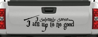 Potter I Solemnly Swear I am up to no Good Sci Fi Car or Truck Window Decal Sticker (Black)