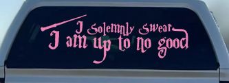 Potter I Solemnly Swear I am up to no Good Sci Fi Car or Truck Window Decal Sticker (Pink)