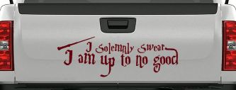 Potter I Solemnly Swear I am up to no Good Sci Fi Car or Truck Window Decal Sticker (Purple Red)