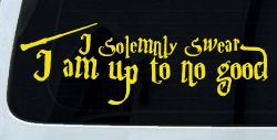 Potter I Solemnly Swear I am up to no Good Sci Fi Car or Truck Window Vinyl Decal Sticker (Yellow)