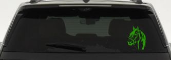 Dark Mane Horse Head Car or Truck Window Decal Sticker (Lime)