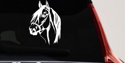 Dark Mane Horse Head Car or Truck Window Vinyl Decal Sticker