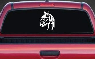 Dark Mane Horse Head Car or Truck Window Decal Sticker
