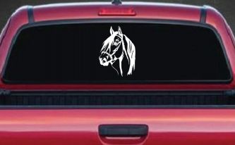 Dark Mane Horse Head Car or Truck Window Decal Sticker