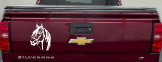 Dark Mane Horse Head Car or Truck Window Vinyl Decal Sticker (White)