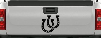 Horseshoes Animals Car or Truck Window Decal Sticker (Black)